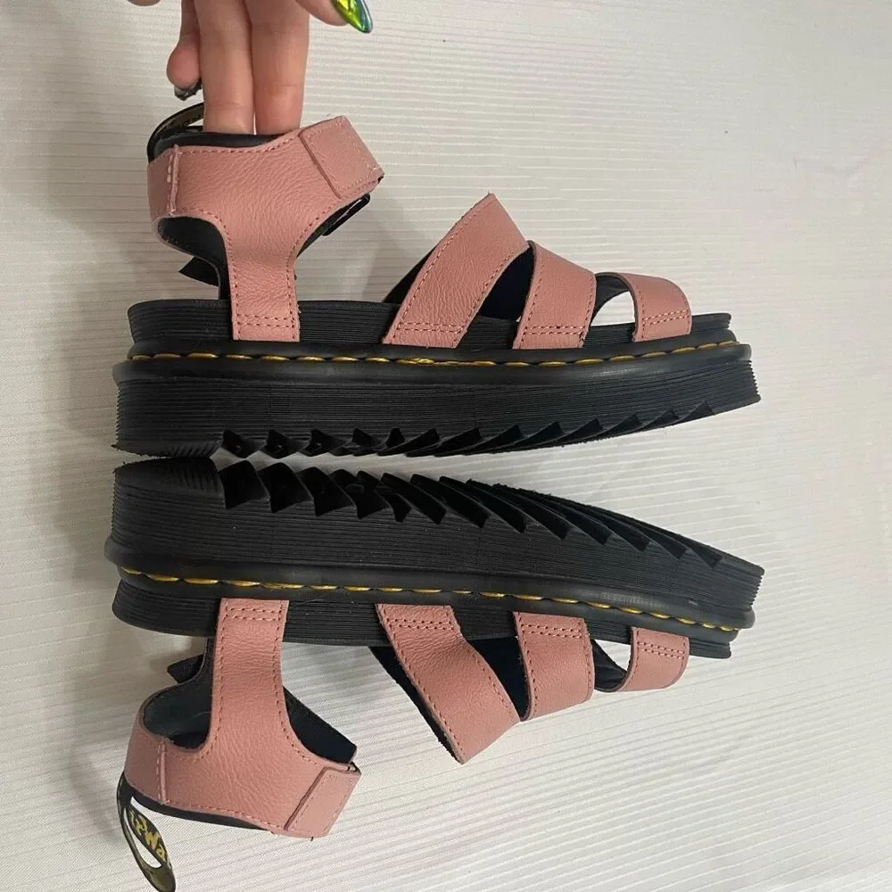 Dr. Martens Blaire Leather Platform Women’s Sandals Rose Pink Size 37 6 US